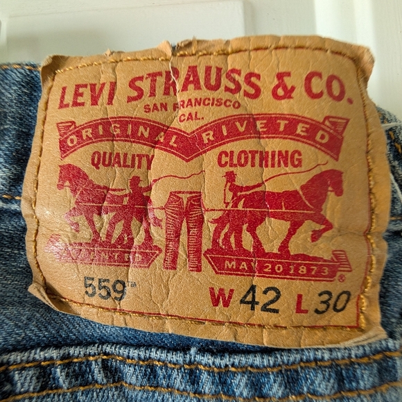 Levi's 559 Regular Men's Blue Jeans W42 L30 - Picture 3 of 3